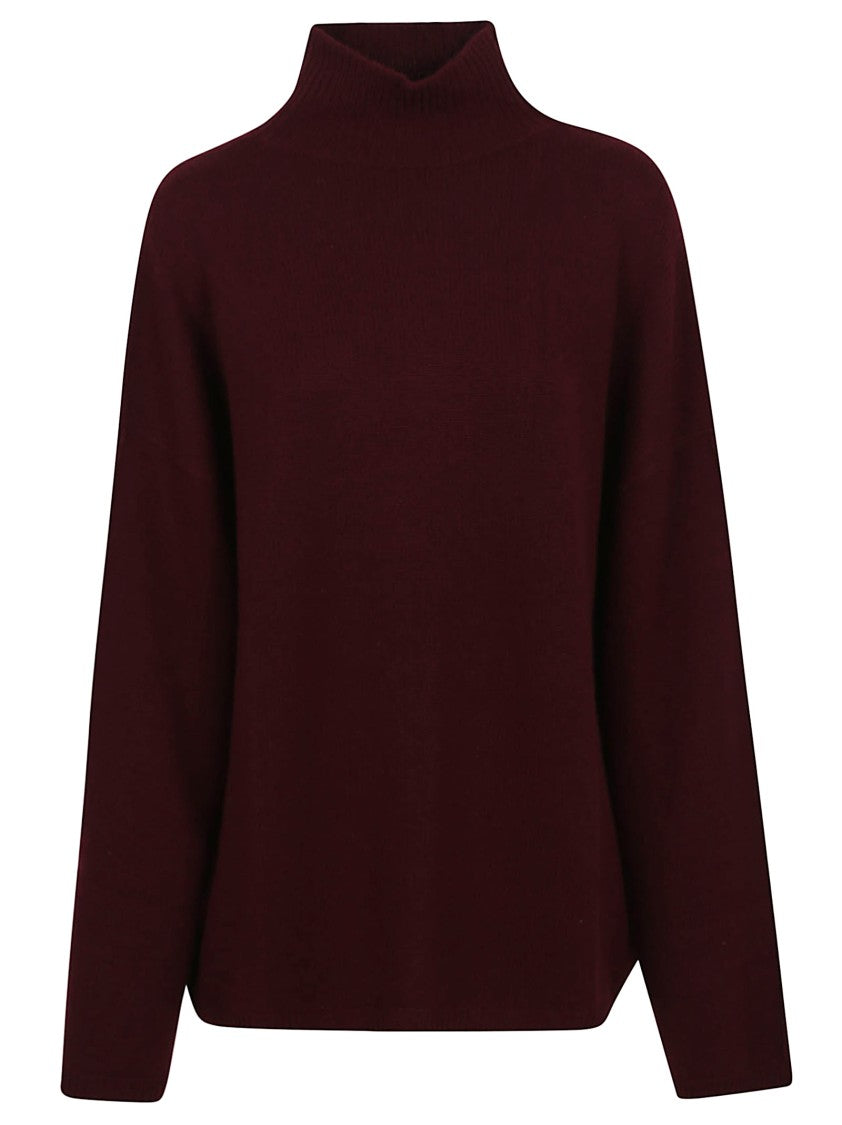 Allude Cashmere Mockneck Sweater With Relaxed Silhouette