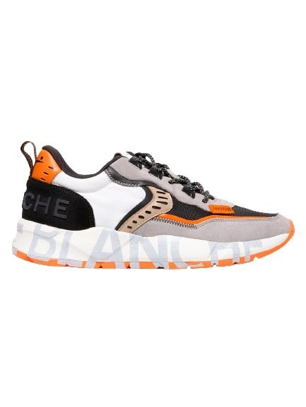 Voile Blanche Club Sneakers In Black Technical Fabric And Gray Suede