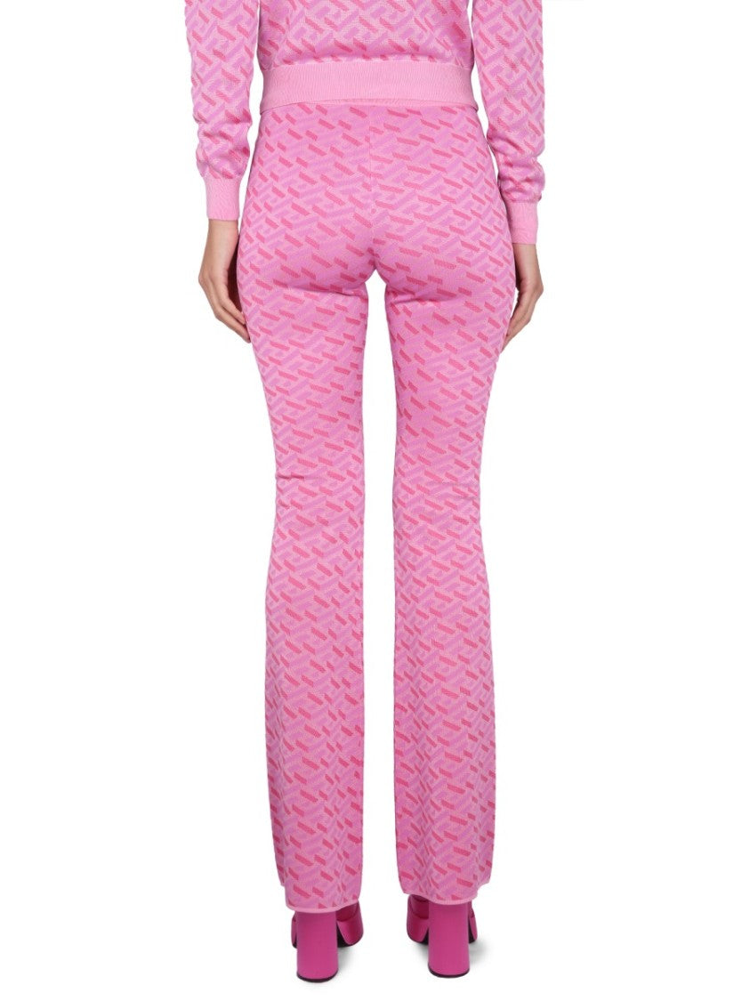 Versace Jacquard Pants With Greek Print