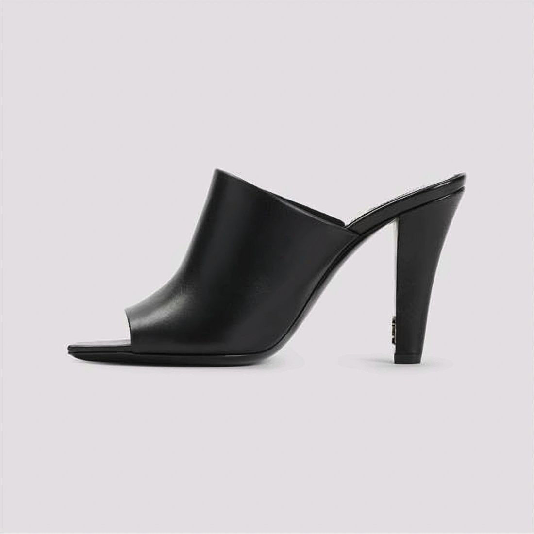 Saint Laurent Peep-Toe High-Heeled Mules With Metallic Accents