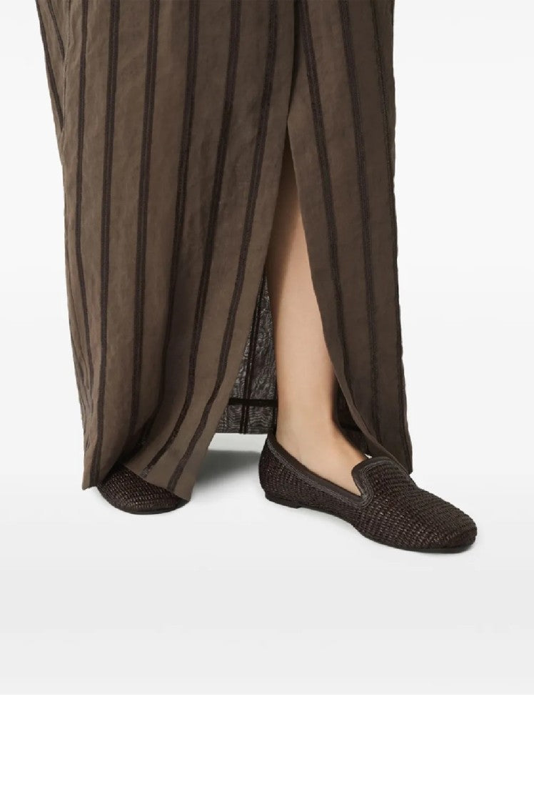 Brunello Cucinelli Woven Design Slippers With Elegant Silhouette