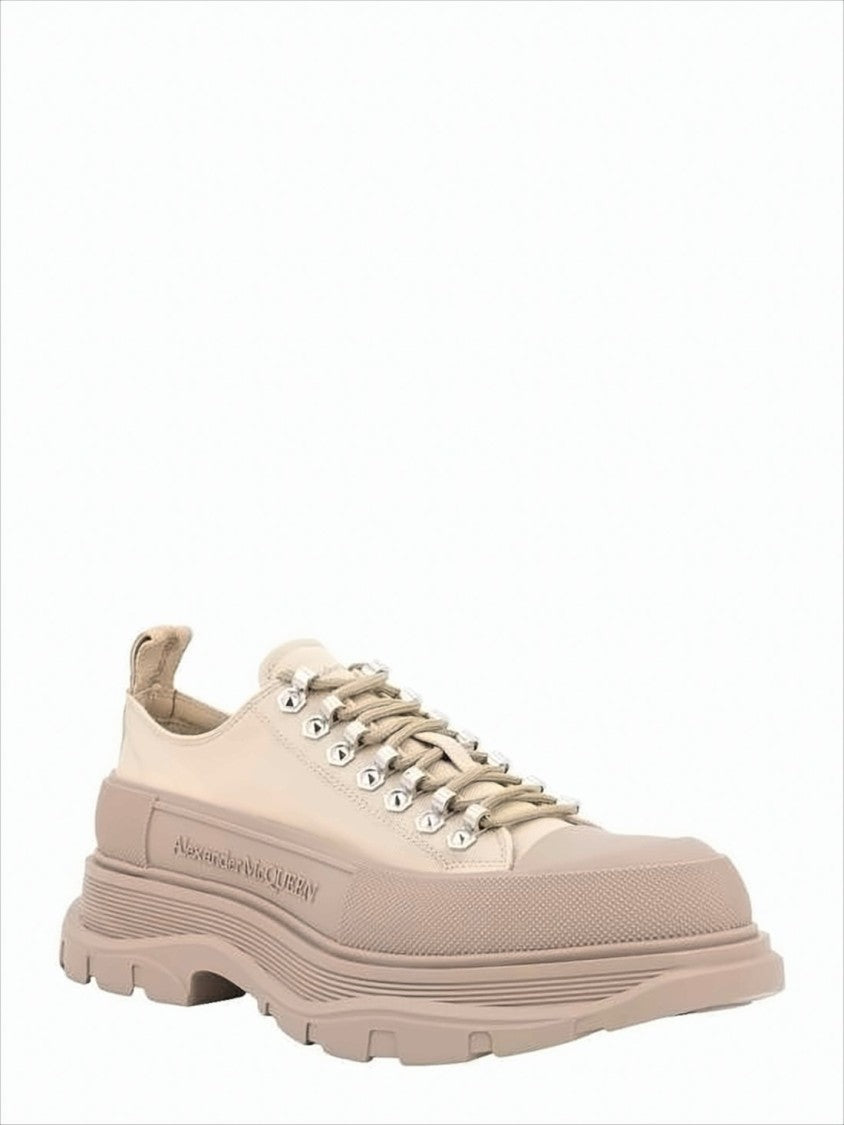 Alexander Mcqueen Monochrome Sneakers With Textured Sole