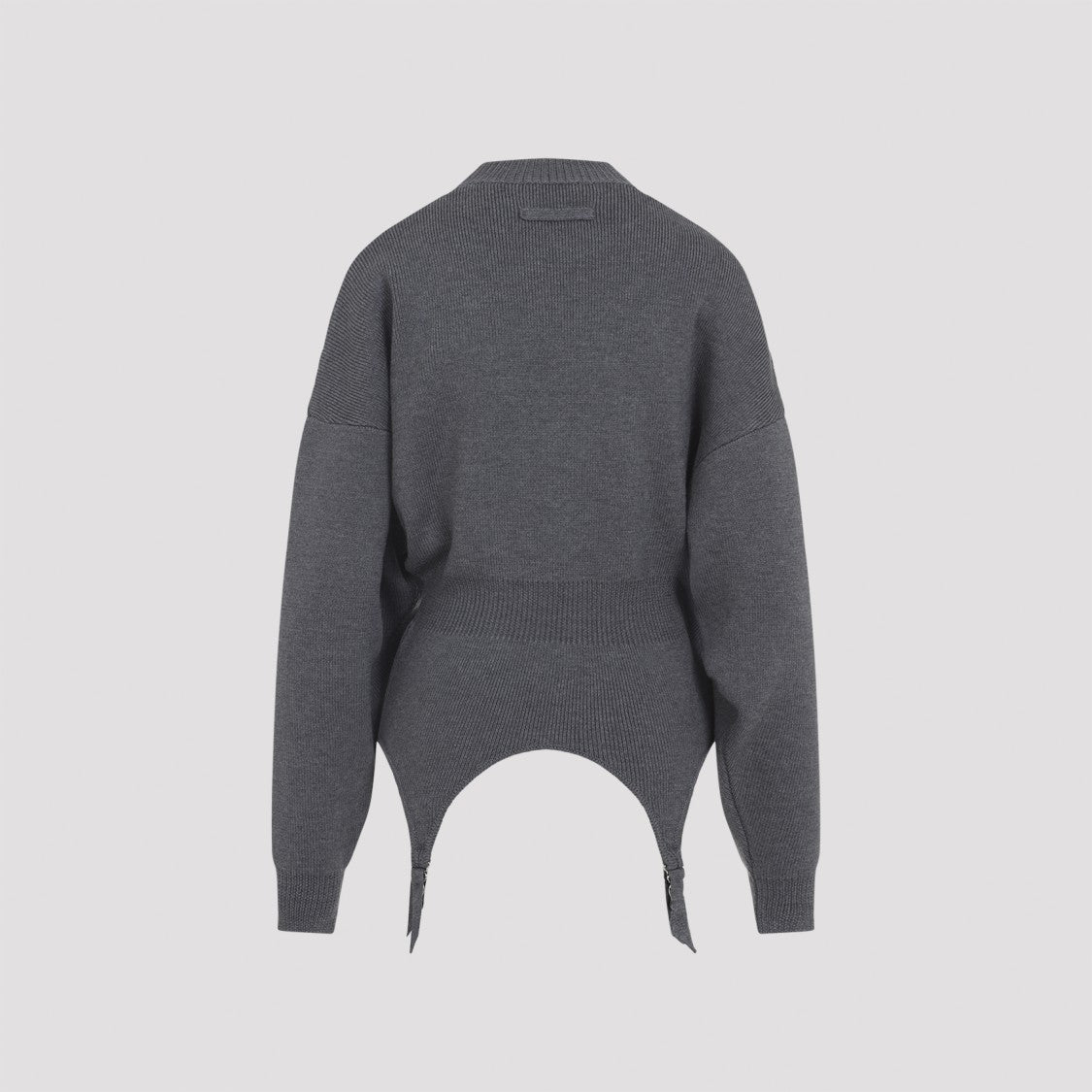 Jean Paul Gaultier Cropped Grey Merino Wool Sweater