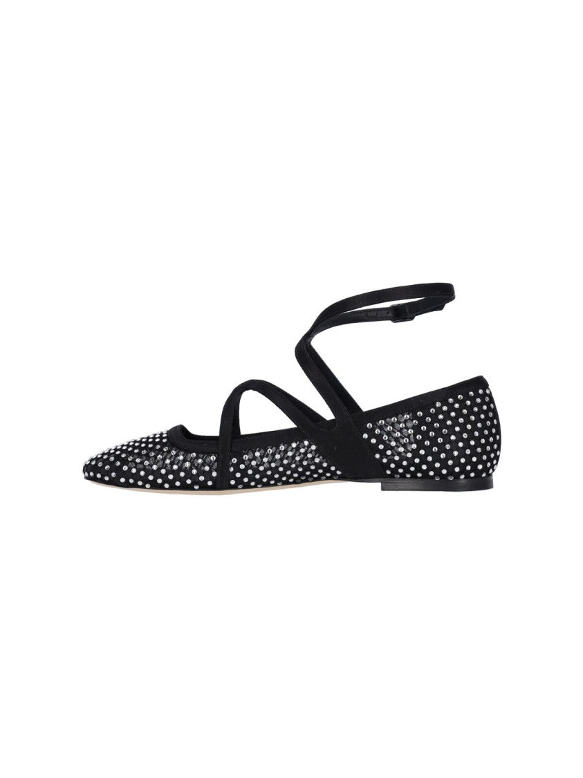 Jimmy Choo "Astoria" Ballerinas With Strass – Black