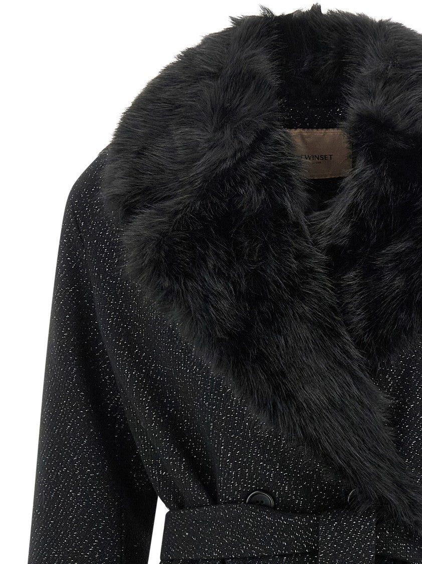 Twin-Set Lamé Thread Coat