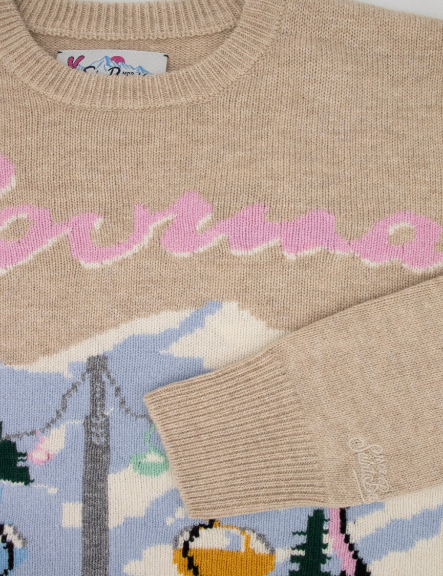Mc2 Saint Barth Pastel Motif Cashmere-Blend Crew-Neck Jumper