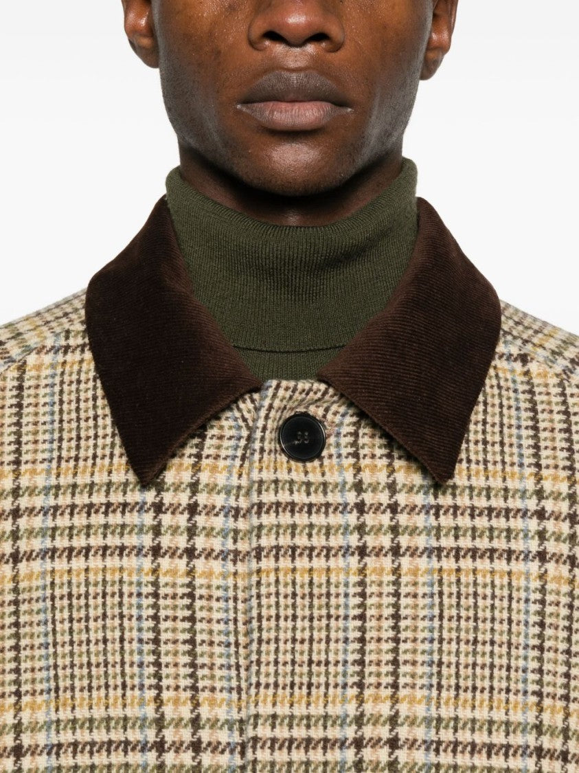 Amaranto Beige Plaid Amaranto Giacconi Coat