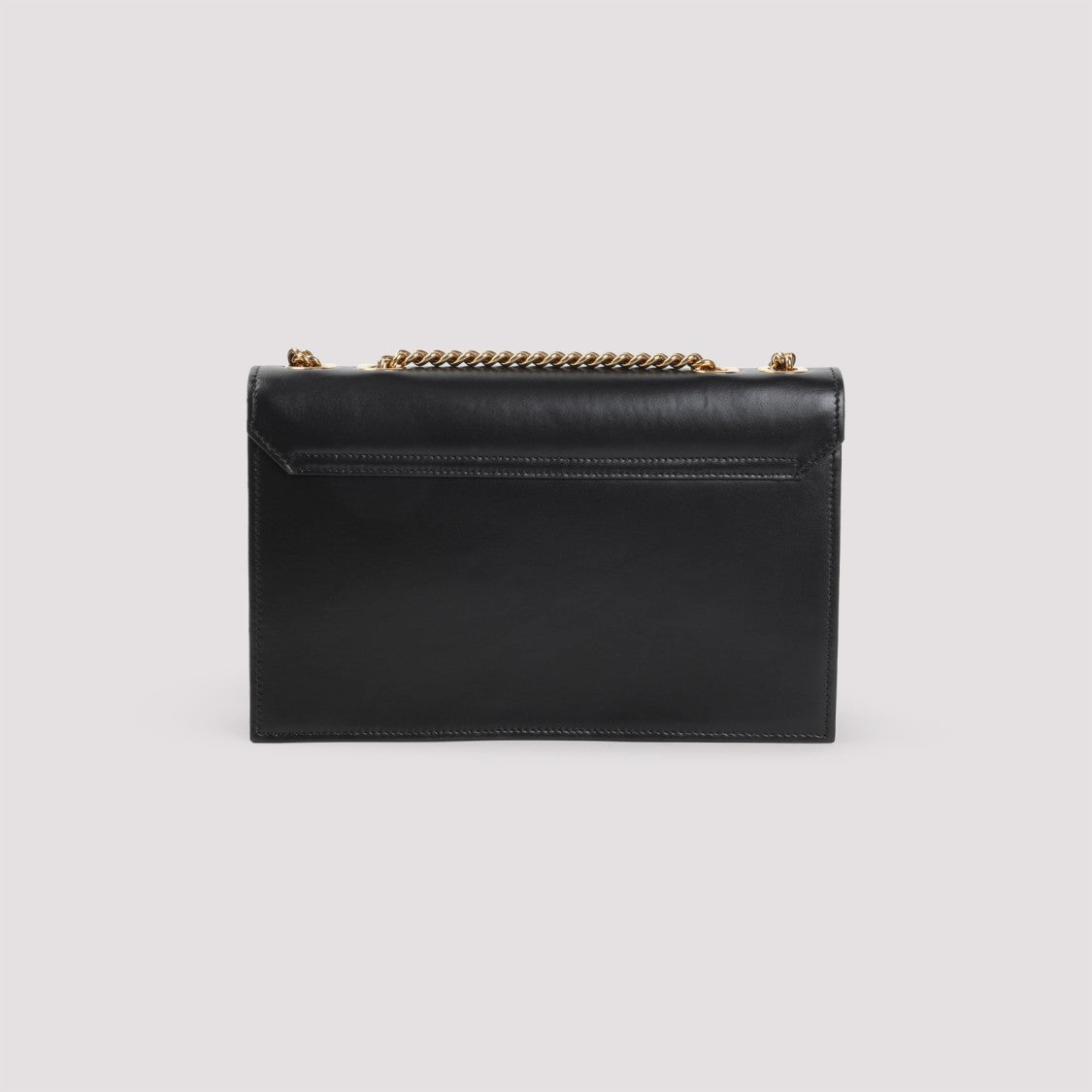 Roberto Cavalli Black Leather Shoulder Bag With Gold-Tone Logo