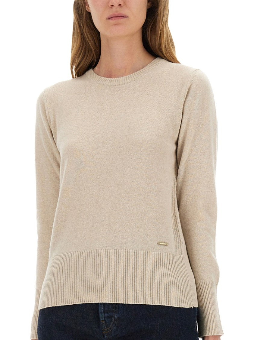Woolrich Slim Fit Wool Jersey With Ribbed Detailing