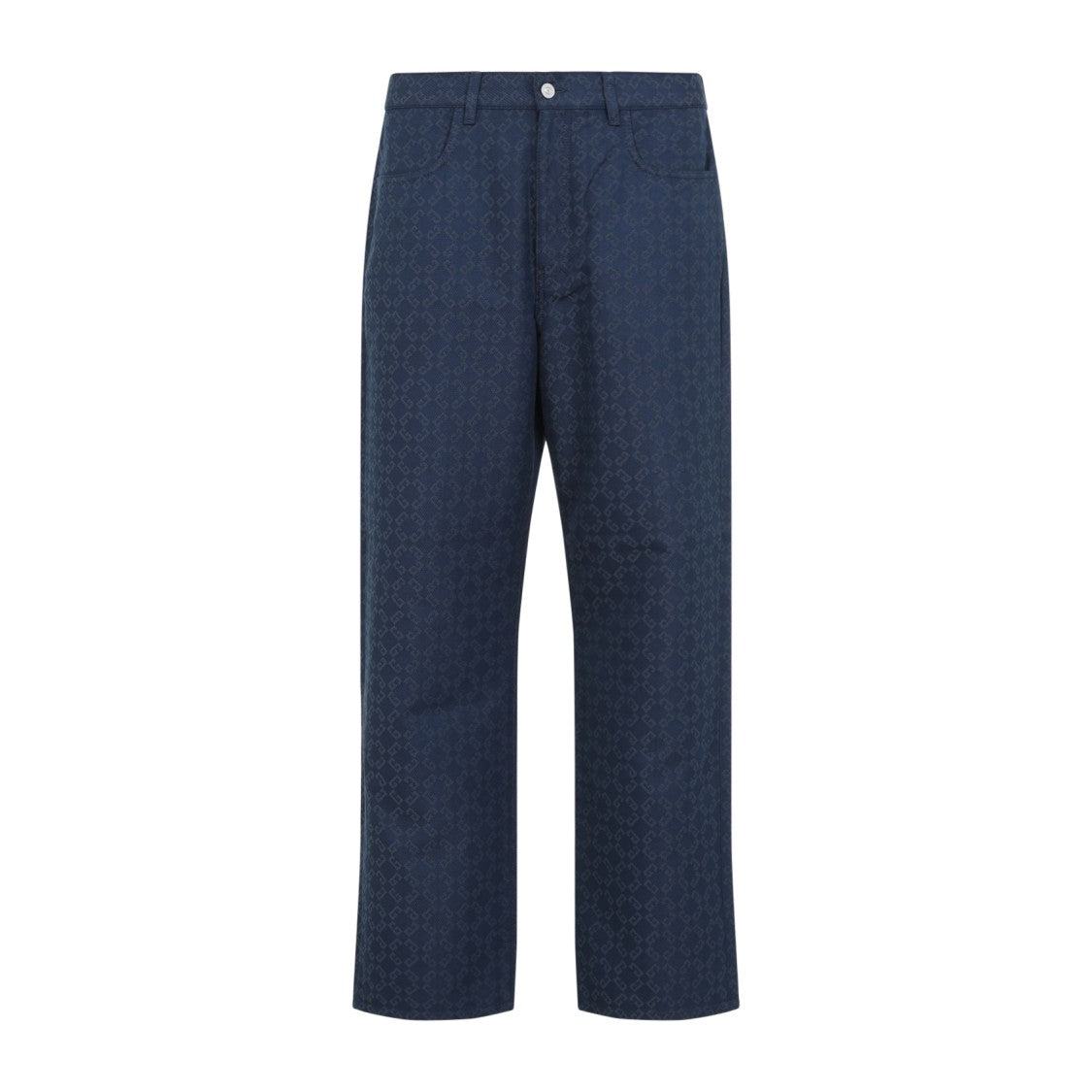 Givenchy Grey/Blue Signature G Logo Straight Hem Cotton Pants