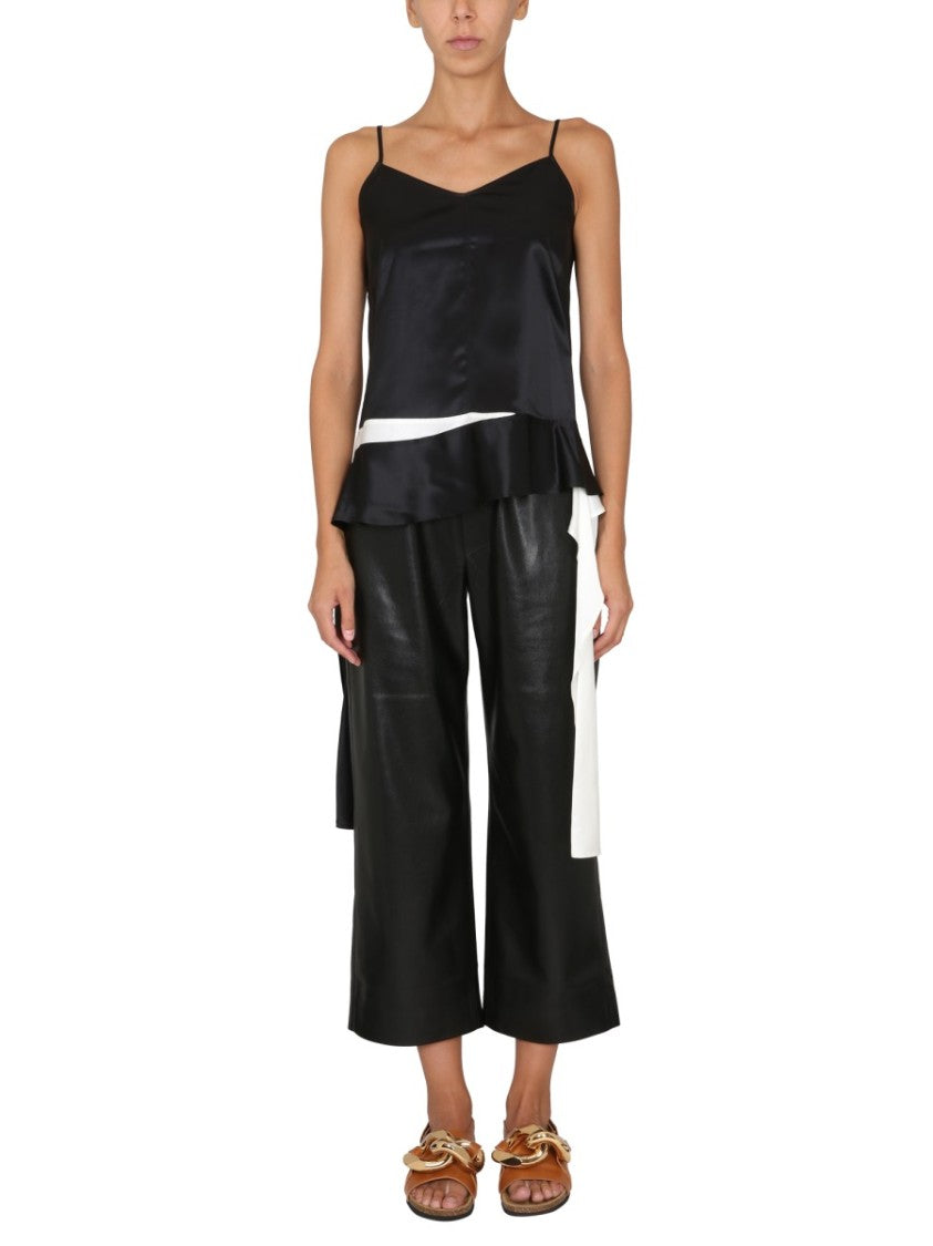J. W. Anderson Satin-Finish Sweetheart Neckline Top