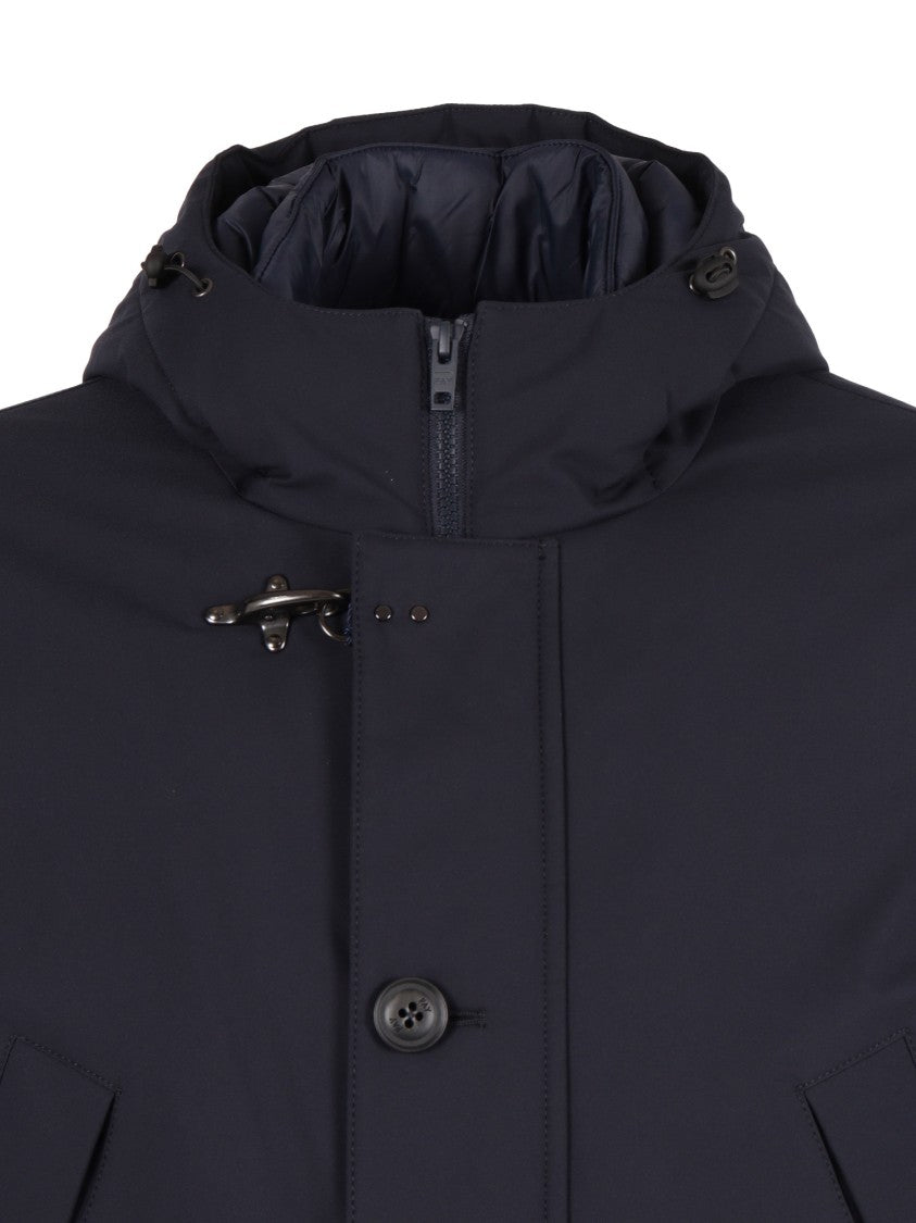 Fay Structured Black Cape With High Collar