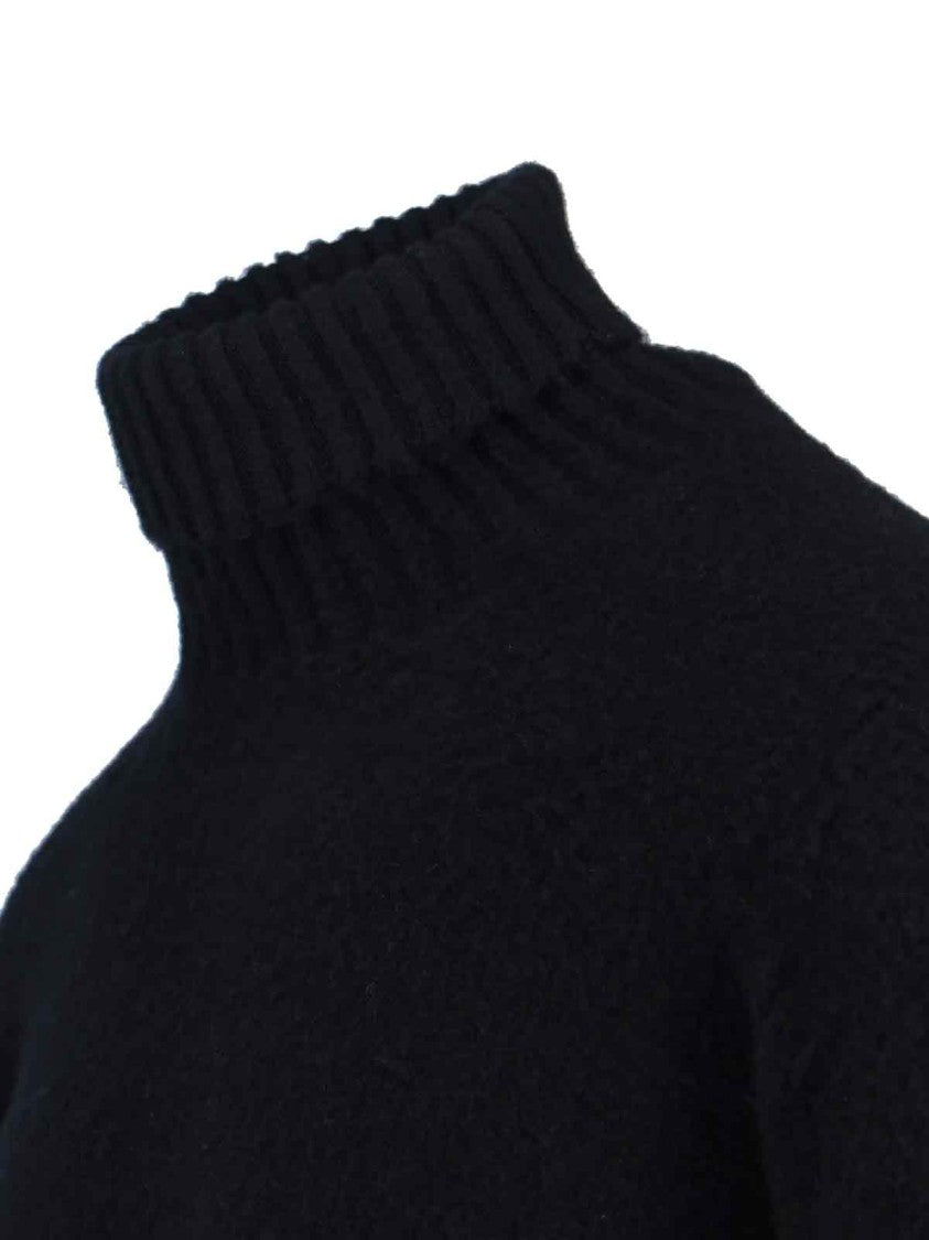 Drumohr Cashmere Sweater, Black, Turtleneck, Long Sleeves