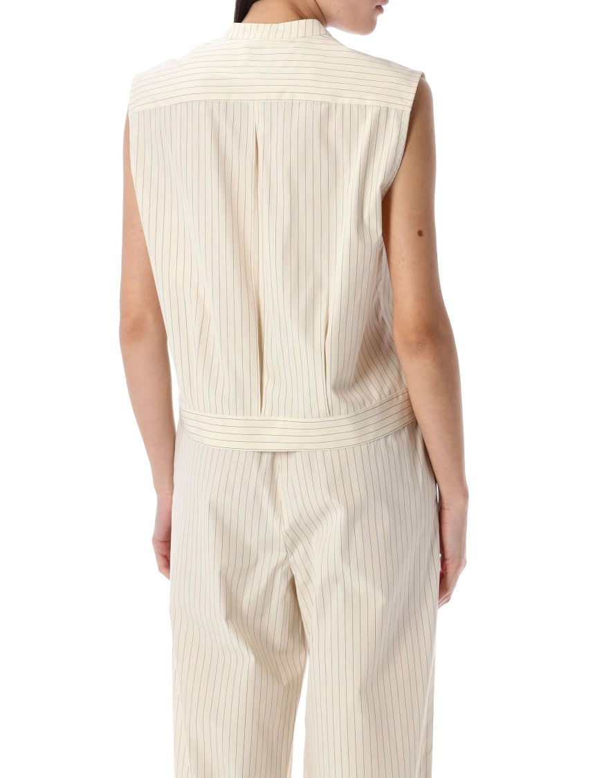 Loulou Studio Hale Striped Sleeveless Shirt