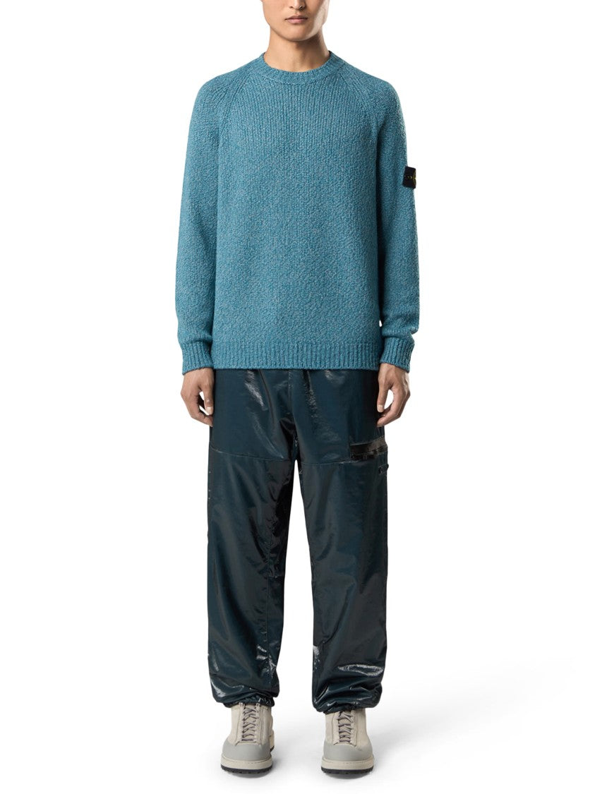 Stone Island Textured Knit Sweater With Distinctive Sleeve Patch
