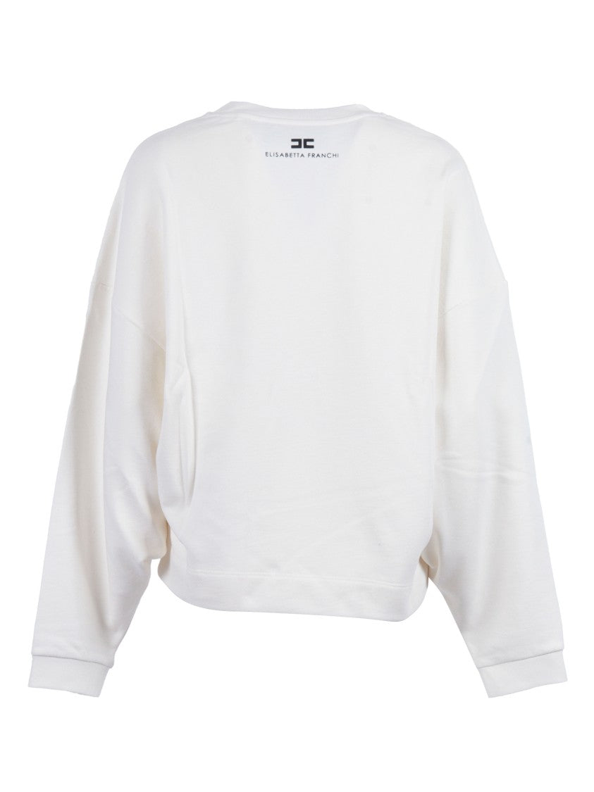 Elisabetta Franchi Oversized Sweatshirt With Bold Text Graphics