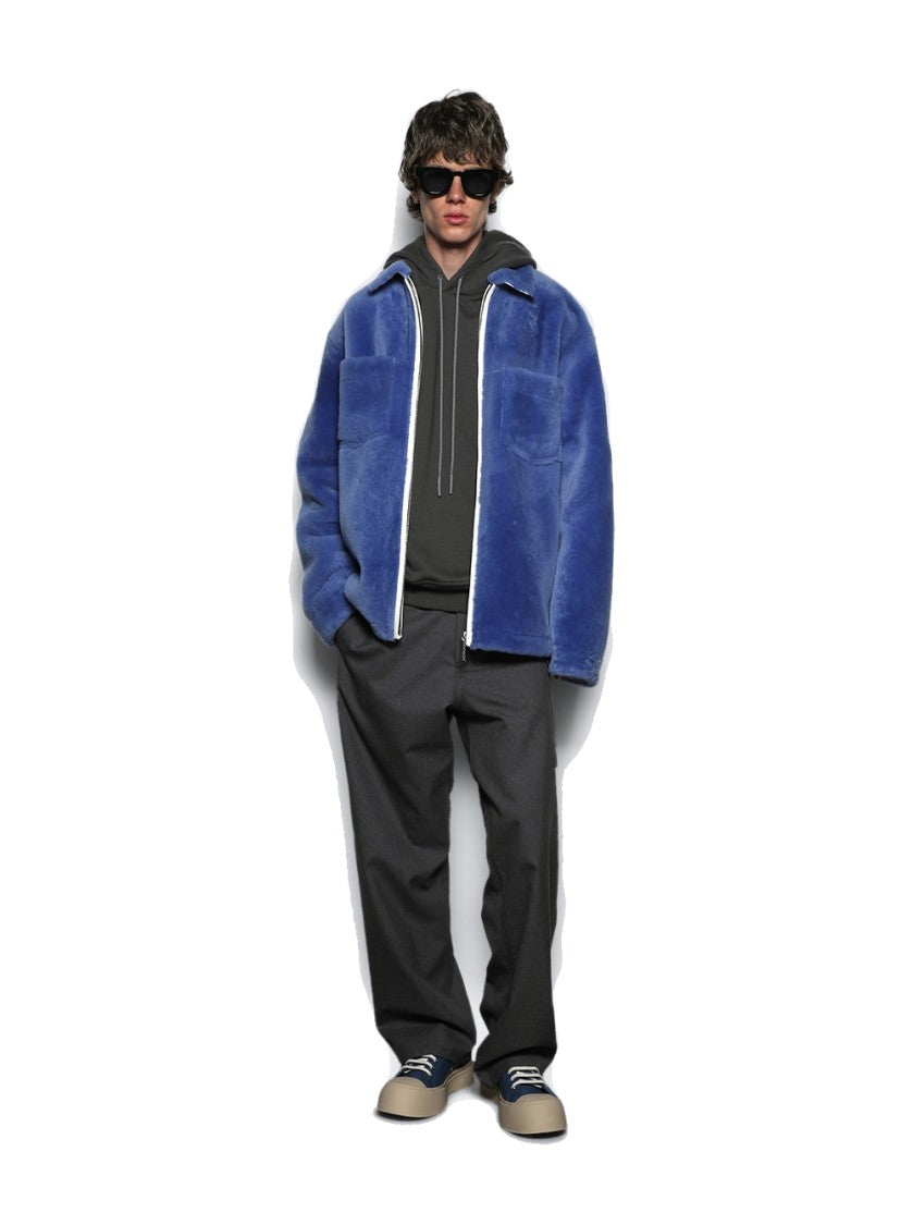Marni Relaxed-Fit Grey Hoodie With Oversized Sleeves