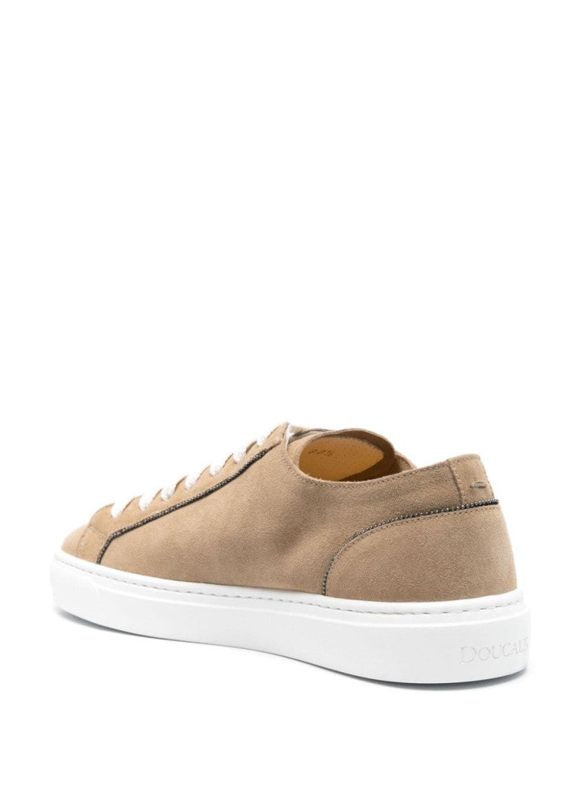 Doucal's Monili Chain-Detail Suede Sneakers