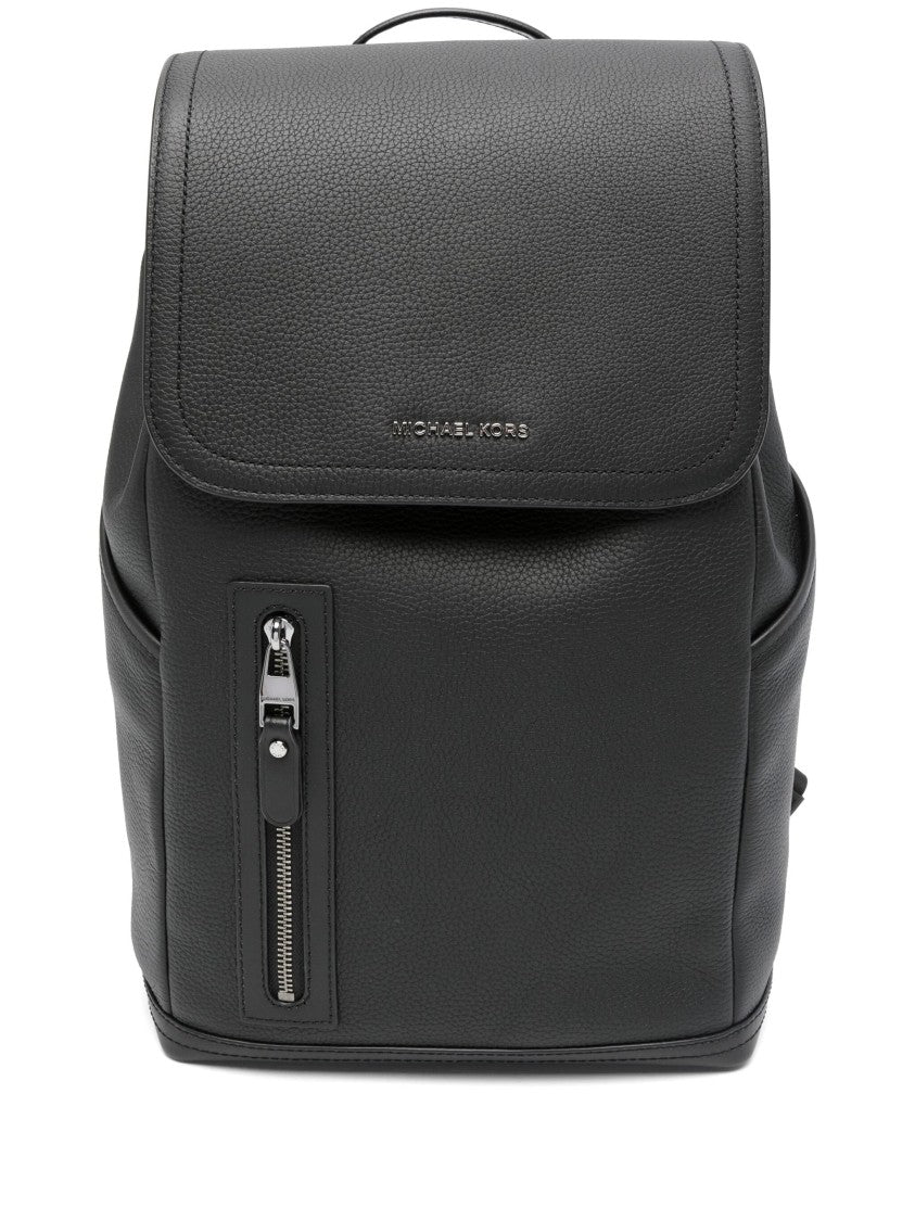 Michael Kors Textured Leather Backpack With Flap Closure