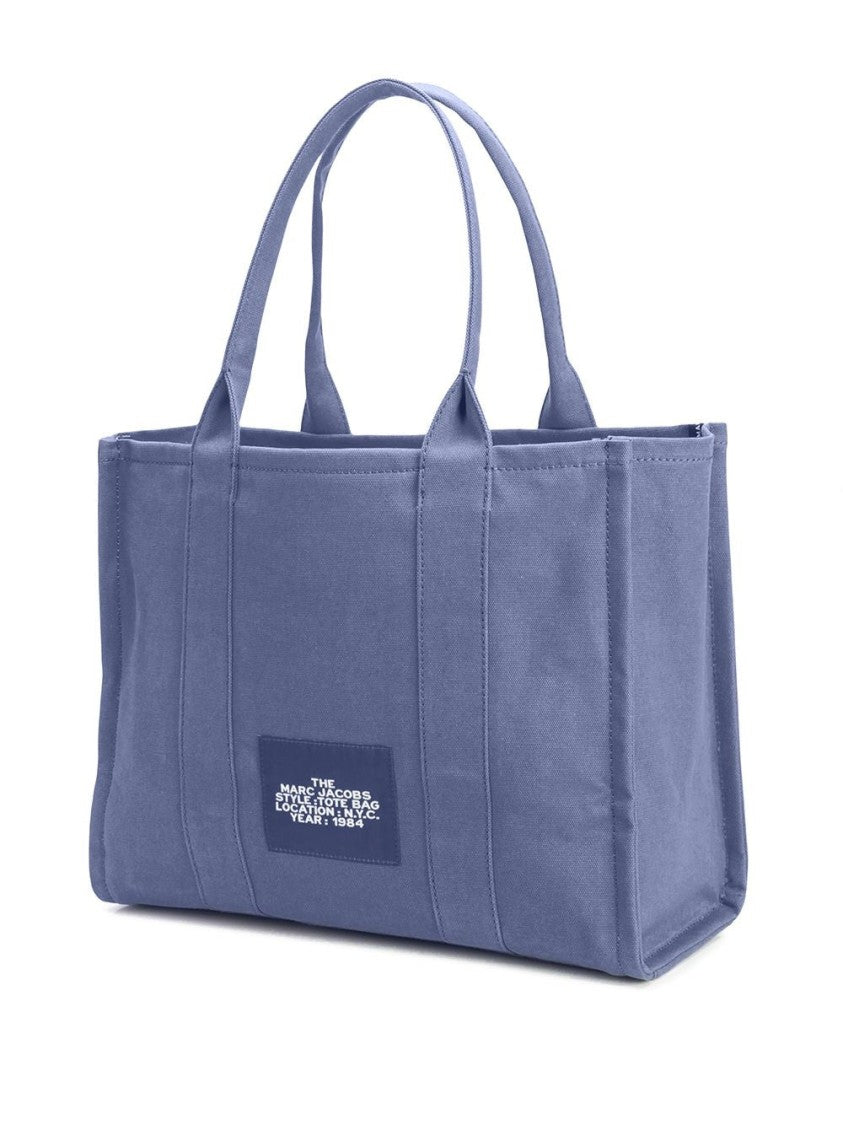 Marc Jacobs Structured Cotton Tote With Modern Text Design