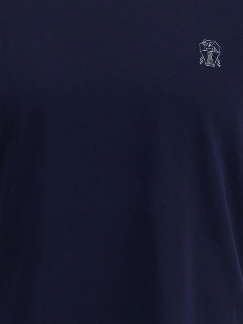 Brunello Cucinelli Crew Neck T-Shirt With Subtle Emblem