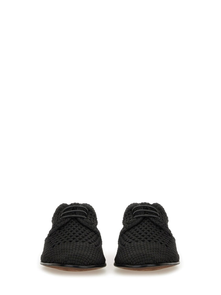 Dolce & Gabbana Woven Black Derby Shoe
