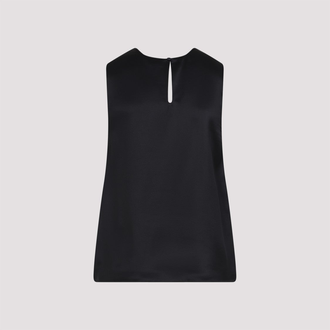 Tom Ford Sleeveless Black Silk Top With Keyhole Detail