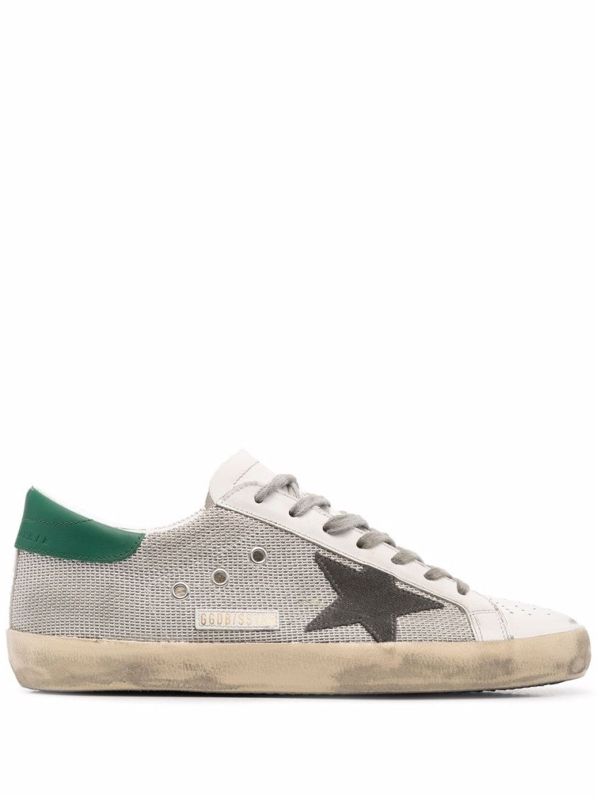 Golden Goose Distressed Leather Sneakers With Signature Star Patch