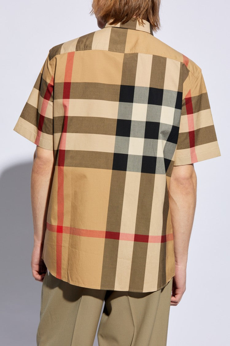 Burberry Short-Sleeved Beige Check Shirt