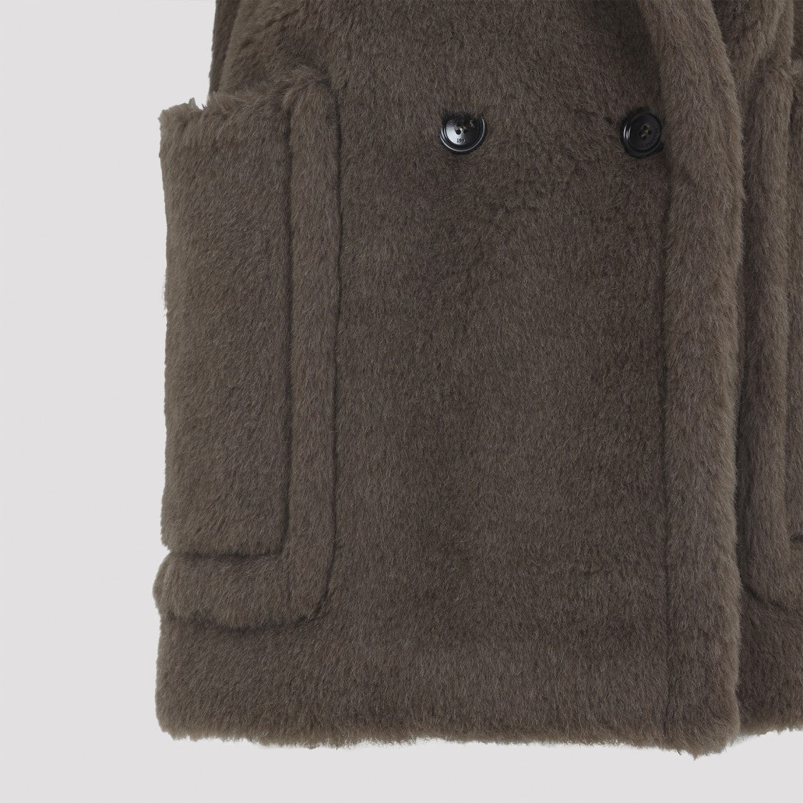 Max Mara Sleeveless Double-Breasted Alpaca Blend Coat