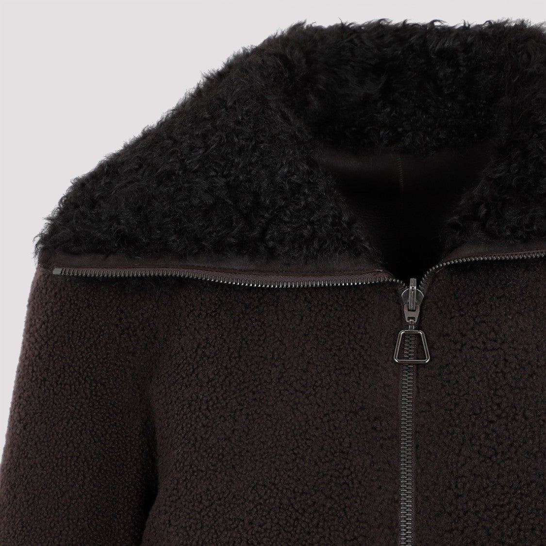 Akris Mocca Lamb Leather Jacket