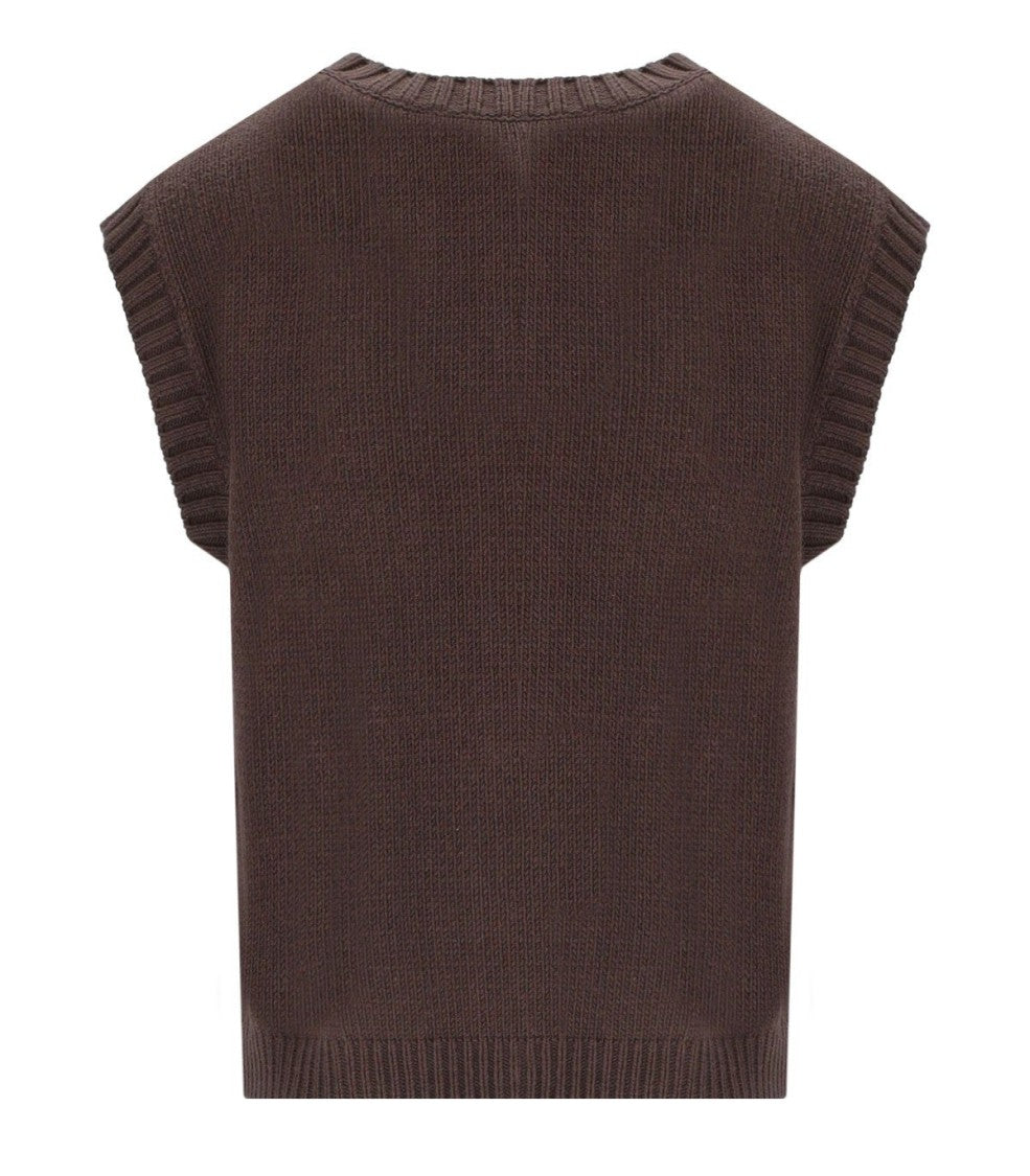 Max Mara Caprara Brown Knitted Vest
