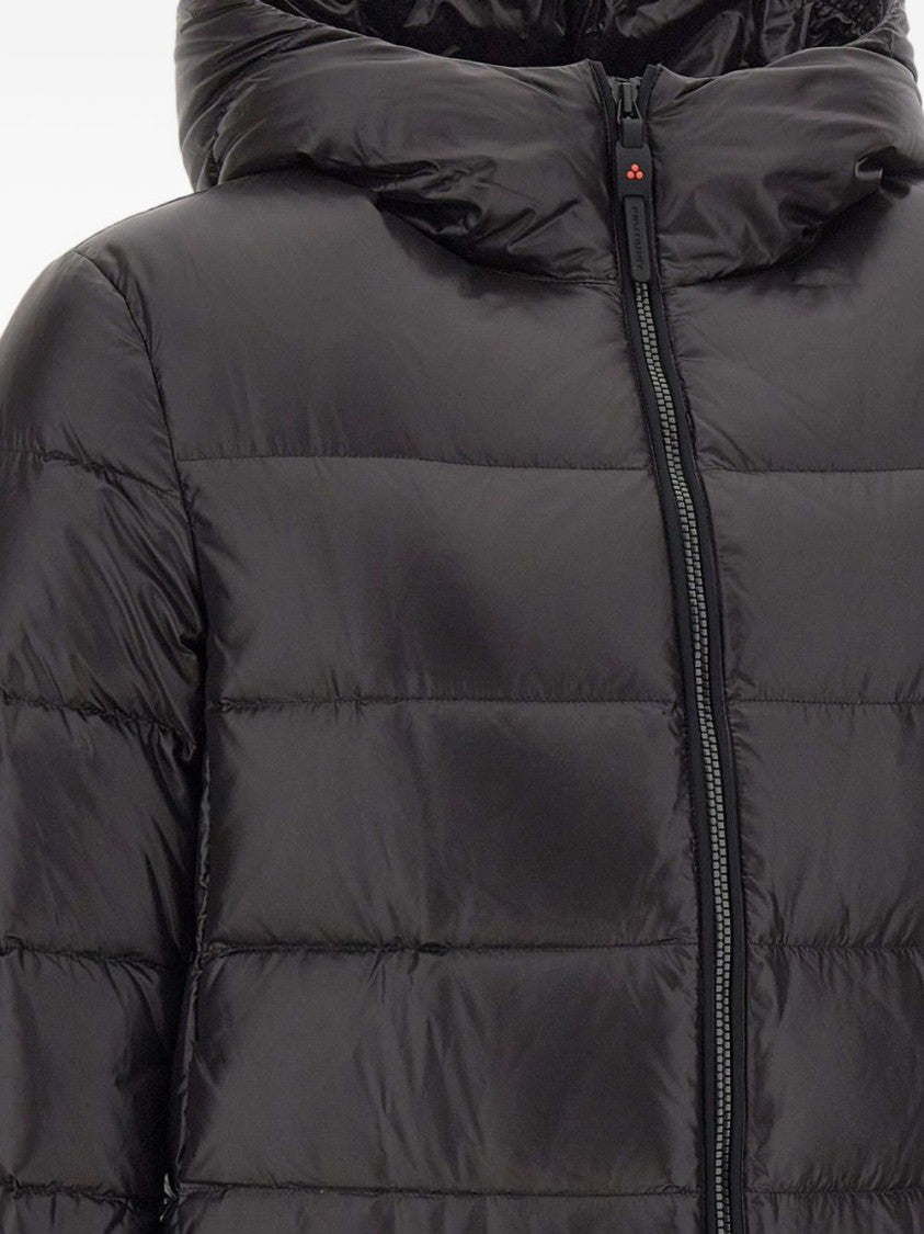 Peuterey Quilted Black Jacket With Padded Hood