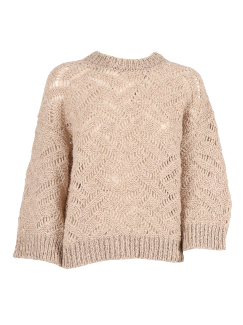 Peserico Textured Zigzag Knit Sweater With Metallic Thread