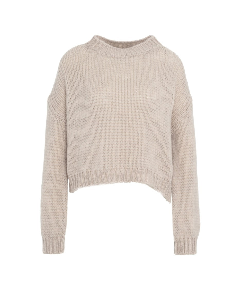 Roberto Collina Alpaca Blend Sweater With Round Neckline And Ribbed Details