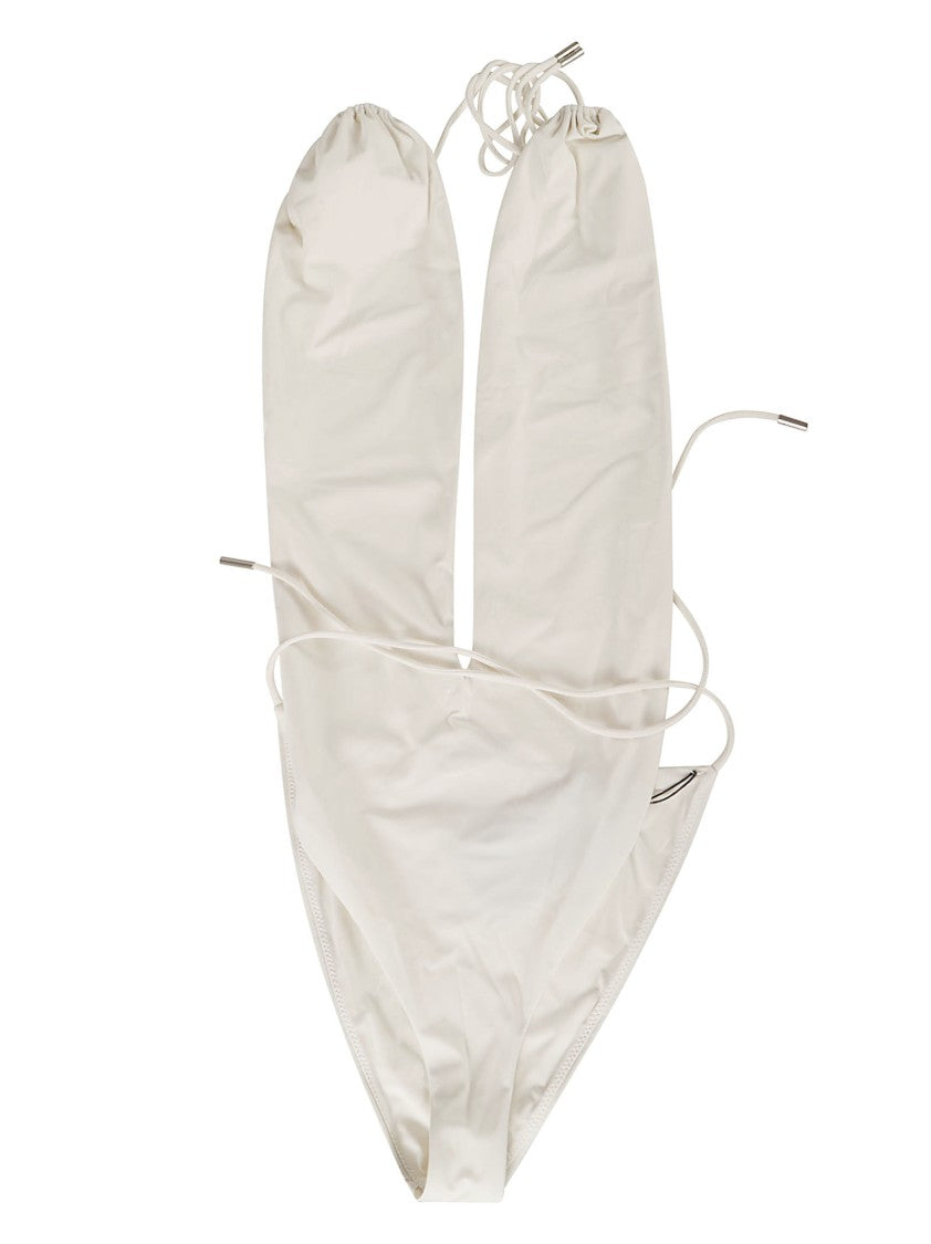 Saint Laurent White Swimwear With Elongated Sleeves