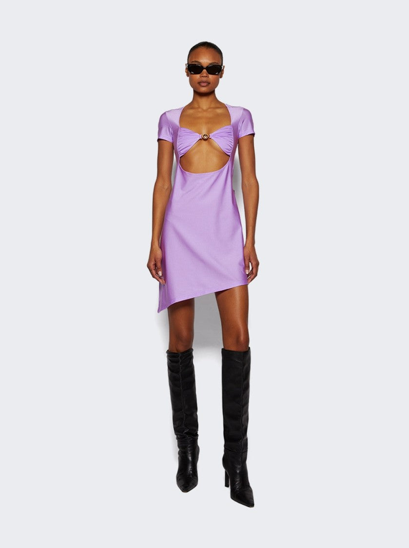 Marine Serre Draped Jersey Open Chest Dress Sweet Lilac