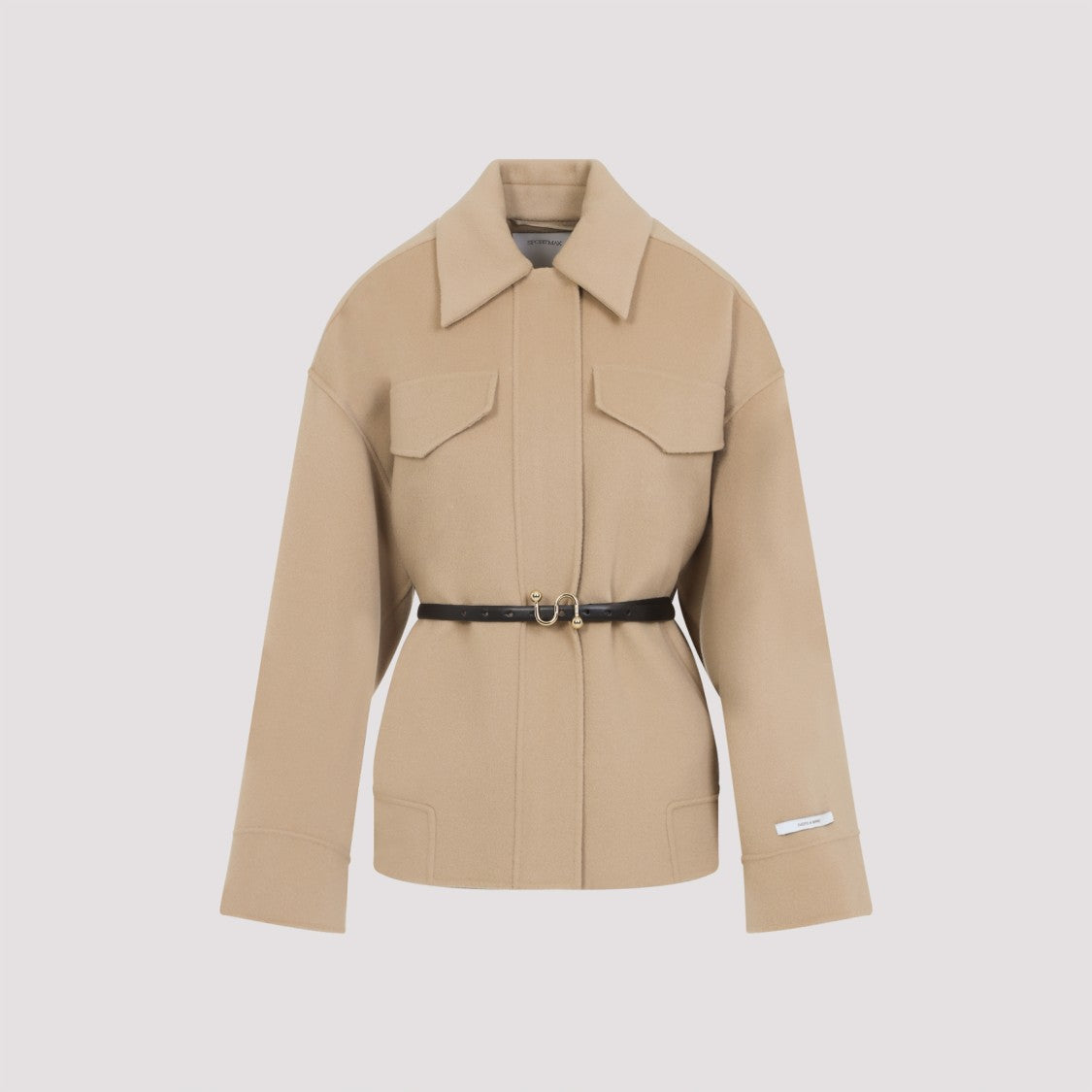 Sportmax Structured Virgin Wool Jacket With Belted Waist