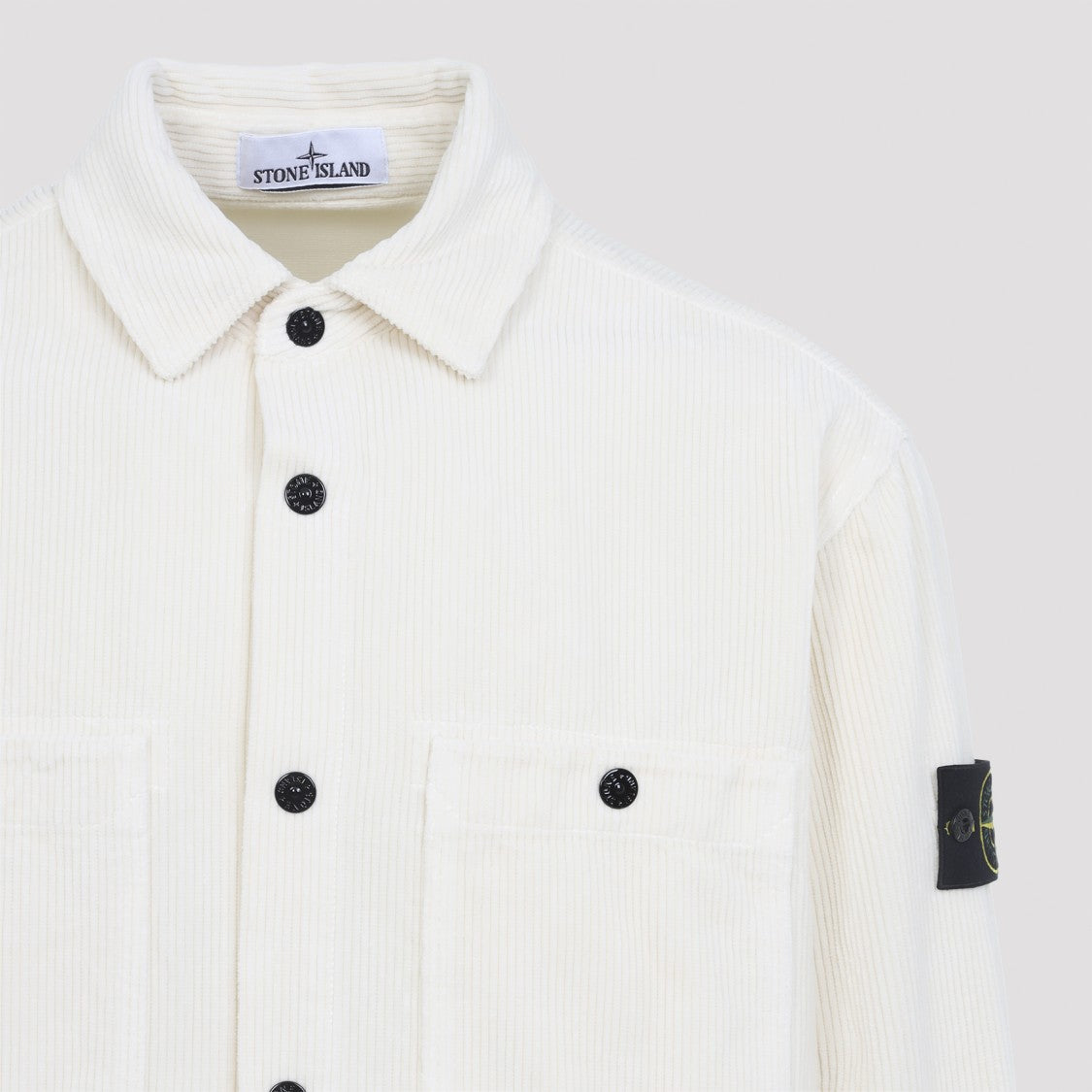 Stone Island Ivory White Cotton Overshirt