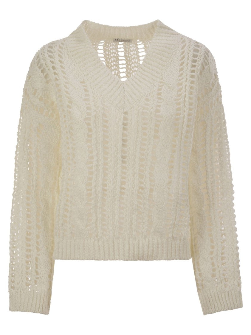 Brunello Cucinelli Cable & Mesh Jute And Cotton Jersey