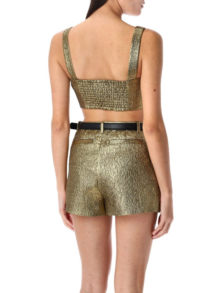 Self-Portrait Bandeau Gold Top