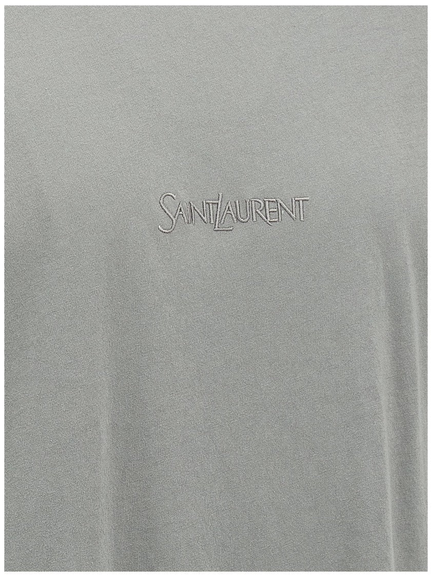 Saint Laurent Logo Embroidery T-Shirt
