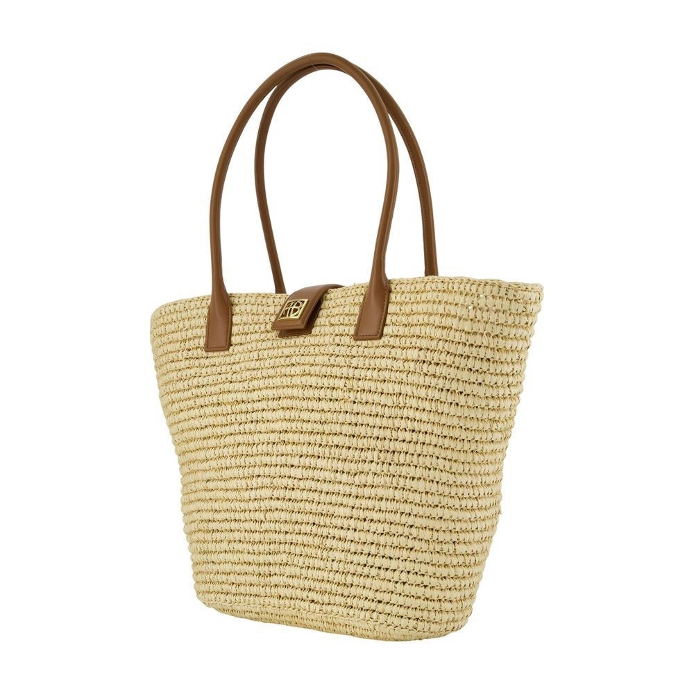 Anine Bing Cabas Lou Monogramme - Leather - Beige