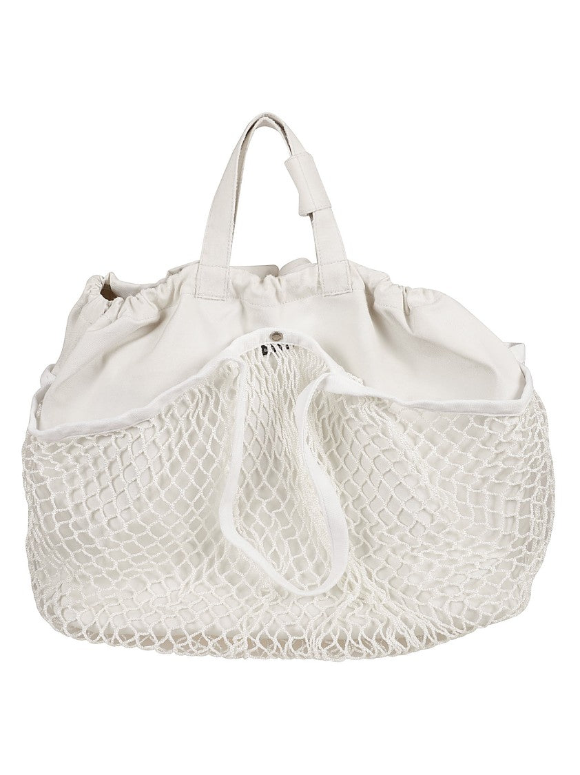 Balenciaga Soft Fabric And Mesh Drawstring Bag