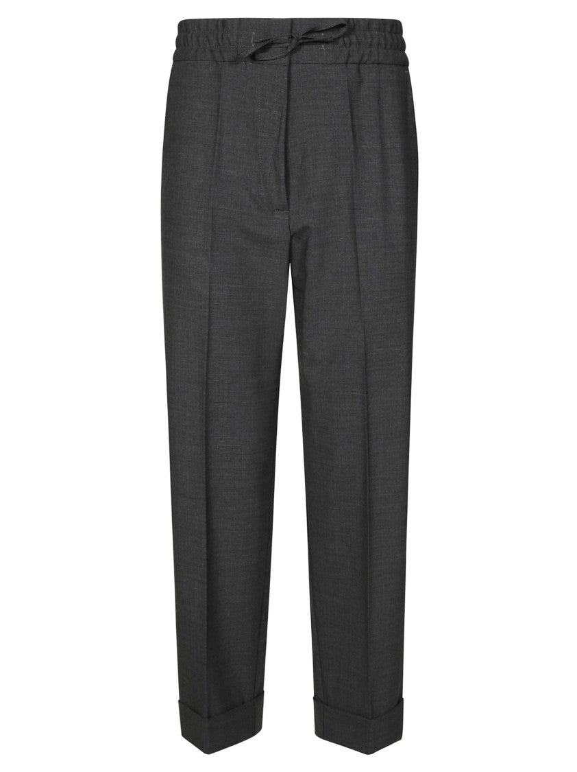 Parosh Relaxed Fit Drawstring Waistband Tailored Pants