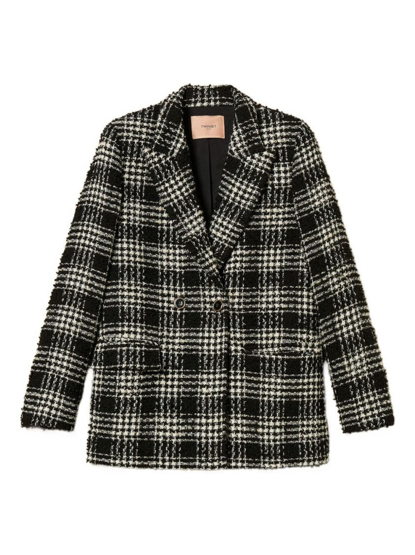 Twin-Set Double-Breasted Checkered Jacket