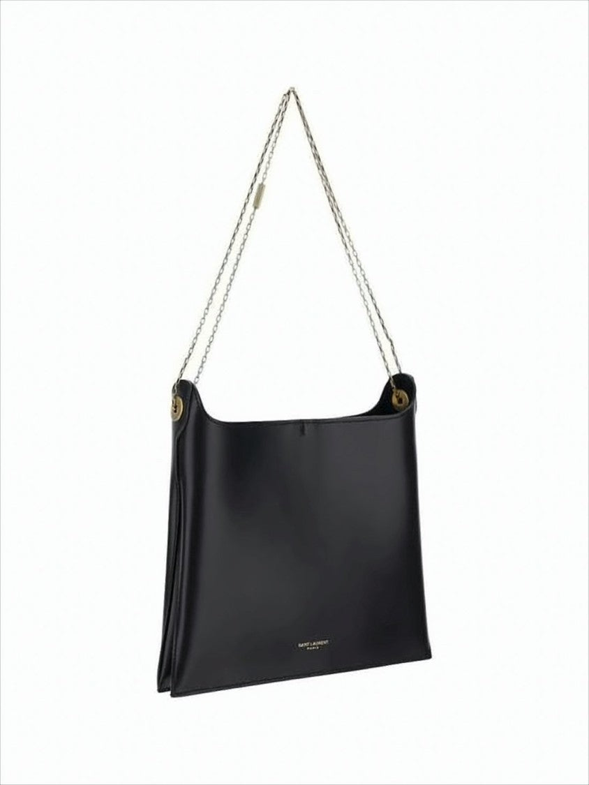 Saint Laurent Smooth Calf Leather Shoulder Bag With Gold-Tone Hardware