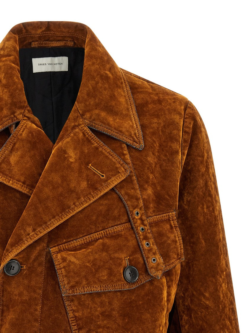 Dries Van Noten Velvet Biker Jacket