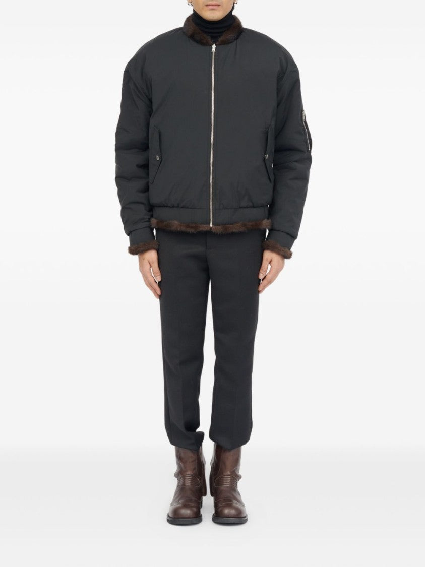 Mm6 By Maison Margiela Boxy Bomber Jacket In Plush Synthetic Fur