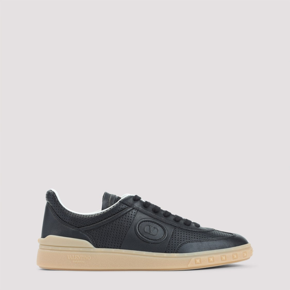 Valentino Garavani Black Calf Leather Upvillage Sneakers